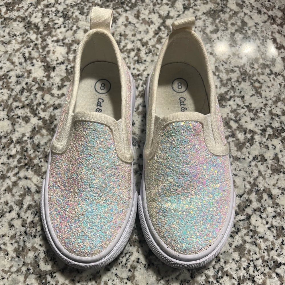 Cat & Jack Slip-On Glitter Shoes - Size 8